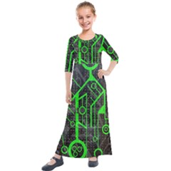 Tech Kids  Quarter Sleeve Maxi Dress