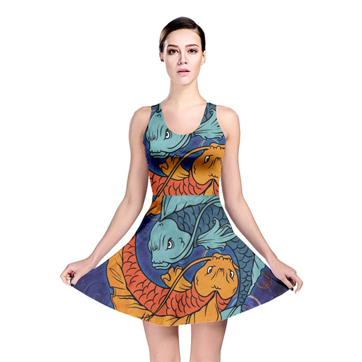 Koi Fish Reversible Skater Dress