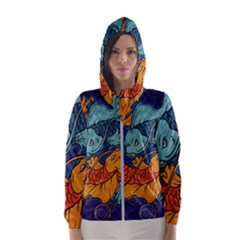 Koi Fish Women s Hooded Windbreaker by ExtraGoodSauce