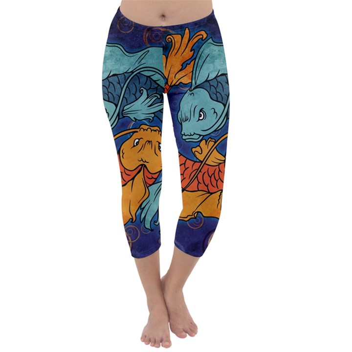 Koi Fish Capri Winter Leggings 