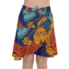 Koi Fish Chiffon Wrap Front Skirt by ExtraGoodSauce