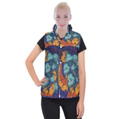 Koi Fish Women s Button Up Vest by ExtraGoodSauce