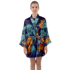 Koi Fish Long Sleeve Satin Kimono by ExtraGoodSauce