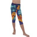 Koi Fish Kids  Lightweight Velour Capri Leggings  View1