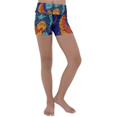 Koi Fish Kids  Lightweight Velour Yoga Shorts by ExtraGoodSauce