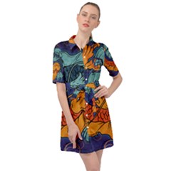 Koi Fish Belted Shirt Dress by ExtraGoodSauce