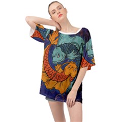 Koi Fish Oversized Chiffon Top