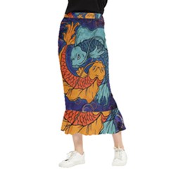 Koi Fish Maxi Fishtail Chiffon Skirt by ExtraGoodSauce