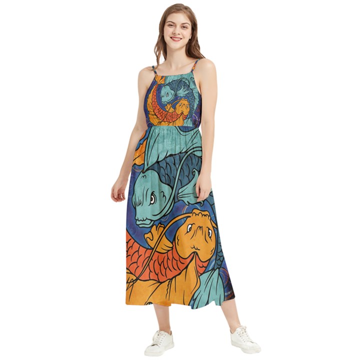 Koi Fish Boho Sleeveless Summer Dress