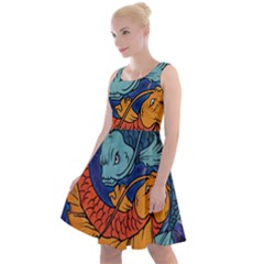 Koi Fish Knee Length Skater Dress by ExtraGoodSauce