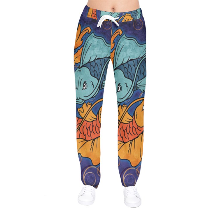 Koi Fish Women velvet Drawstring Pants