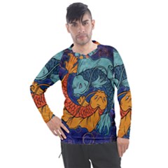 Koi Fish Men s Pique Long Sleeve Tee