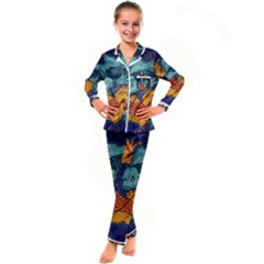 Koi Fish Kid s Satin Long Sleeve Pajamas Set by ExtraGoodSauce