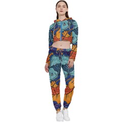 Koi Fish Cropped Zip Up Lounge Set by ExtraGoodSauce