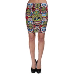 Sugar Skulls Bodycon Skirt by ExtraGoodSauce