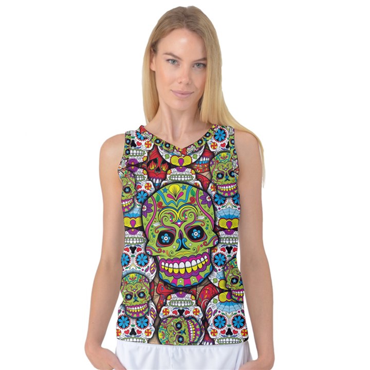 Sugar Skulls Women s Basketball Tank Top