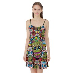 Sugar Skulls Satin Night Slip by ExtraGoodSauce