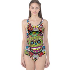 Sugar Skulls One Piece Swimsuit by ExtraGoodSauce