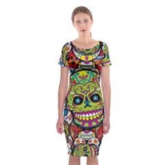 Sugar Skulls Classic Short Sleeve Midi Dress by ExtraGoodSauce