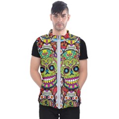 Sugar Skulls Men s Puffer Vest by ExtraGoodSauce