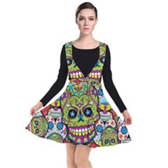 Sugar Skulls Plunge Pinafore Dress