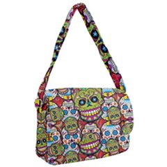 Sugar Skulls Courier Bag by ExtraGoodSauce