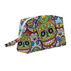 Sugar Skulls Wristlet Pouch Bag (medium) by ExtraGoodSauce