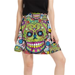 Sugar Skulls Waistband Skirt by ExtraGoodSauce