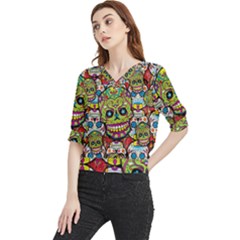 Sugar Skulls Quarter Sleeve Blouse