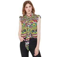 Sugar Skulls Frill Detail Shirt by ExtraAwesomeSauce