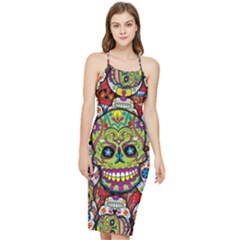 Sugar Skulls Bodycon Cross Back Summer Dress by ExtraGoodSauce