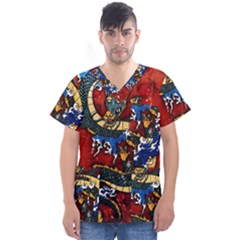 Dragon Men s V-neck Scrub Top