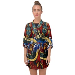 Dragon Half Sleeve Chiffon Kimono by ExtraGoodSauce