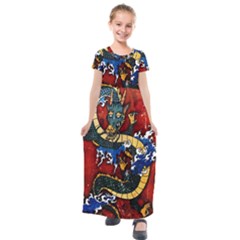 Dragon Kids  Short Sleeve Maxi Dress by ExtraGoodSauce