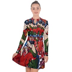 Geisha Geisha Long Sleeve Panel Dress