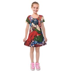 Geisha Geisha Kids  Short Sleeve Velvet Dress by ExtraGoodSauce