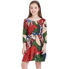 Geisha Geisha Kids  Quarter Sleeve Skater Dress