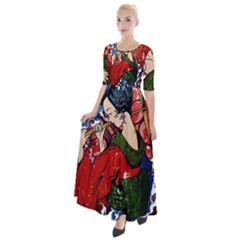 Geisha Geisha Half Sleeves Maxi Dress