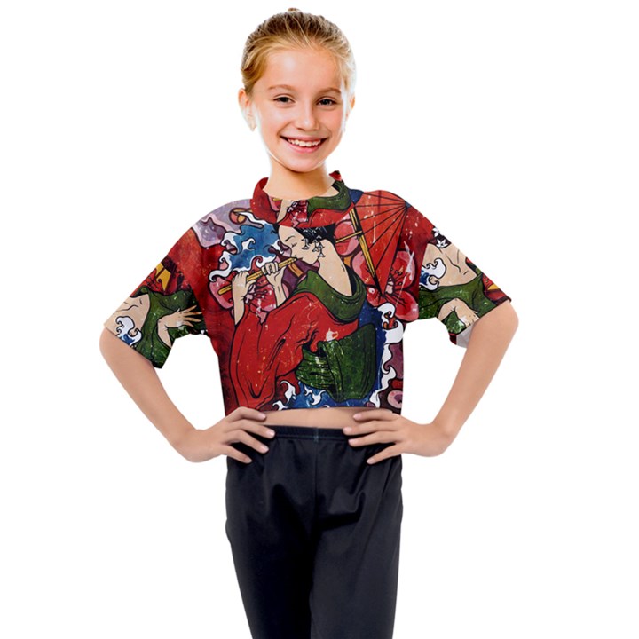 Geisha Geisha Kids Mock Neck Tee