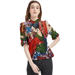 Geisha Geisha Frill Neck Blouse