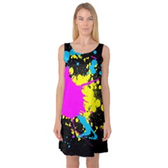 Splatter Splatter Sleeveless Satin Nightdress by ExtraAwesomeSauce