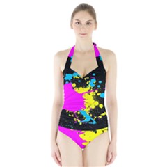 Splatter Splatter Halter Swimsuit by ExtraGoodSauce