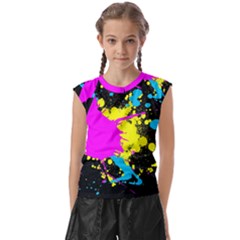 Splatter Splatter Kids  Raglan Cap Sleeve Tee