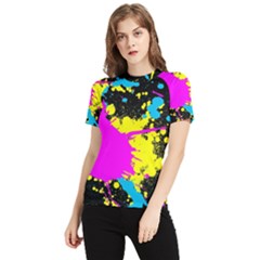 Splatter Splatter Women s Short Sleeve Rash Guard by ExtraGoodSauce