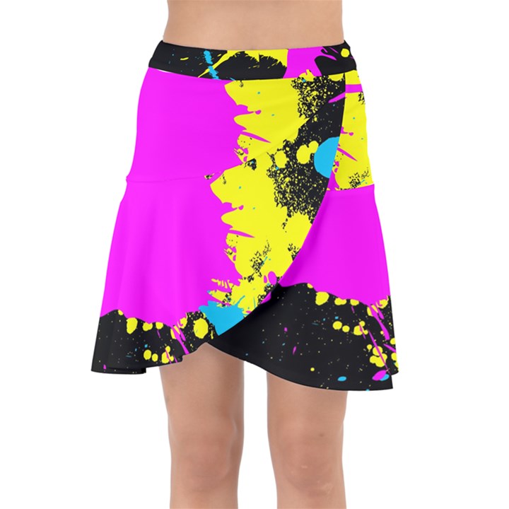 Splatter Splatter Wrap Front Skirt