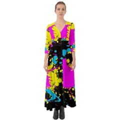 Splatter Splatter Button Up Boho Maxi Dress by ExtraGoodSauce