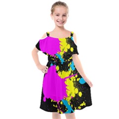 Splatter Splatter Kids  Cut Out Shoulders Chiffon Dress by ExtraGoodSauce