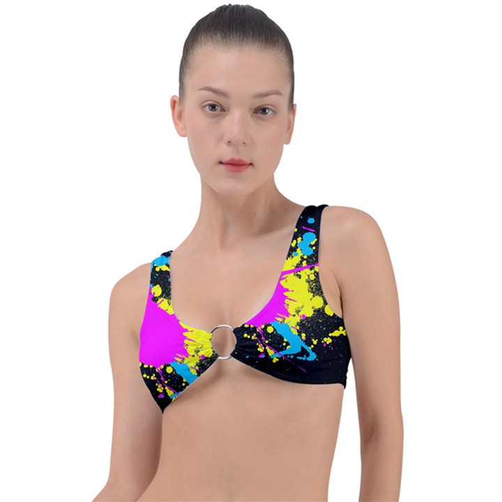 Splatter Splatter Ring Detail Bikini Top