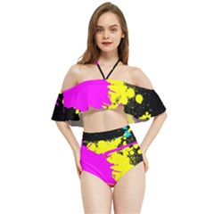 Splatter Splatter Halter Flowy Bikini Set  by ExtraGoodSauce