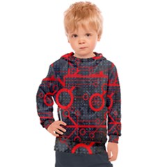 Tech - Red Kids  Hooded Pullover by ExtraGoodSauce